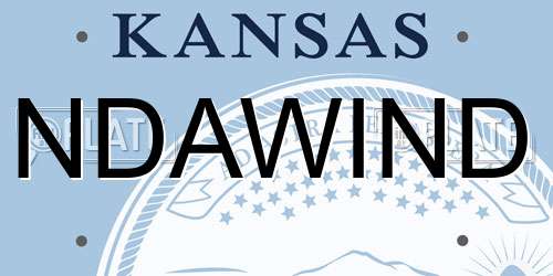 NDAWIND Kansas License Plate