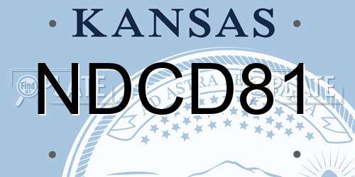 NDCD81 Kansas License Plate