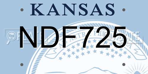 NDF725 Kansas License Plate