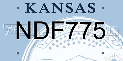 NDF775 Kansas License Plate