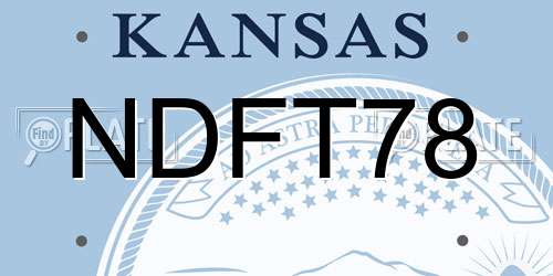 NDFT78 Kansas License Plate