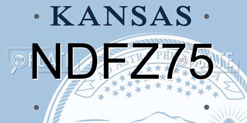 NDFZ75 Kansas License Plate