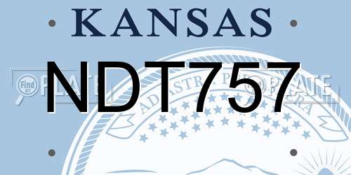 NDT757 Kansas License Plate