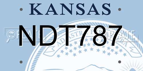 NDT787 Kansas License Plate