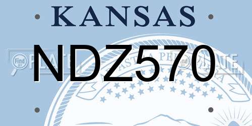 NDZ570 Kansas License Plate