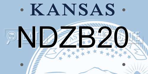 NDZB20 Kansas License Plate