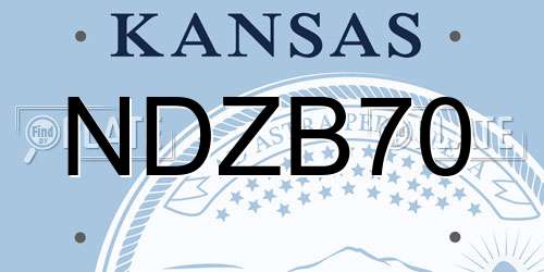NDZB70 Kansas License Plate