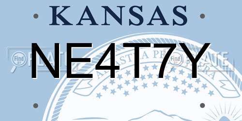 NE4T7Y Kansas License Plate