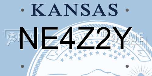 NE4Z2Y Kansas License Plate