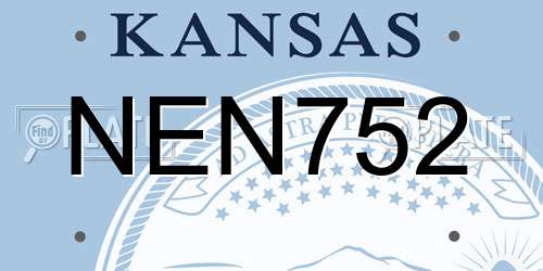 NEN752 Kansas License Plate