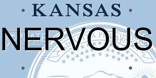 NERVOUS Kansas License Plate