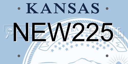 NEW225 Kansas License Plate