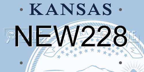NEW228 Kansas License Plate