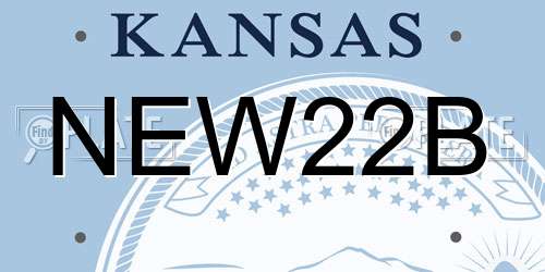 NEW22B Kansas License Plate
