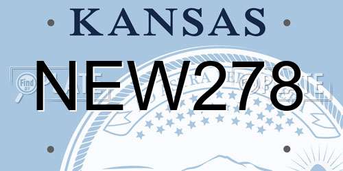 NEW278 Kansas License Plate