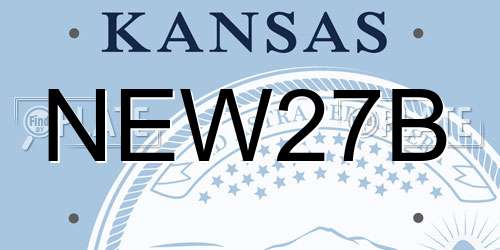NEW27B Kansas License Plate
