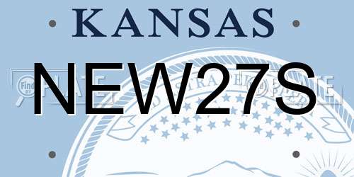 NEW27S Kansas License Plate