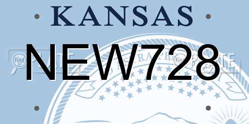 NEW728 Kansas License Plate