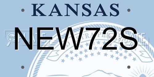 NEW72S Kansas License Plate