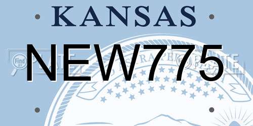 NEW775 Kansas License Plate