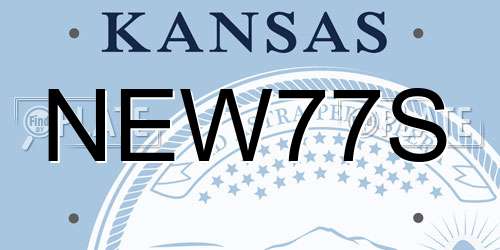 NEW77S Kansas License Plate
