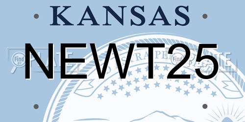 NEWT25 Kansas License Plate
