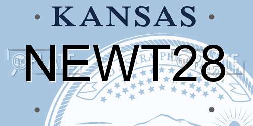 NEWT28 Kansas License Plate
