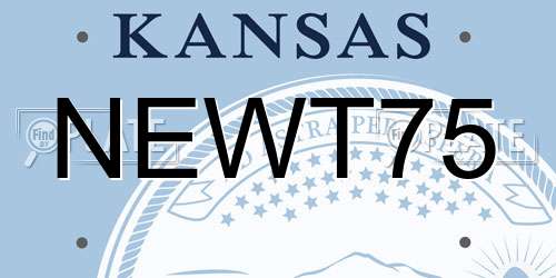 NEWT75 Kansas License Plate