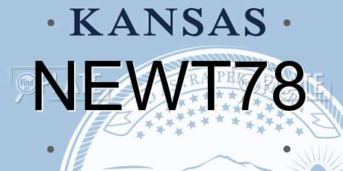 NEWT78 Kansas License Plate