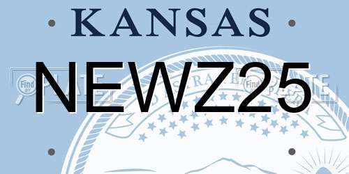 NEWZ25 Kansas License Plate