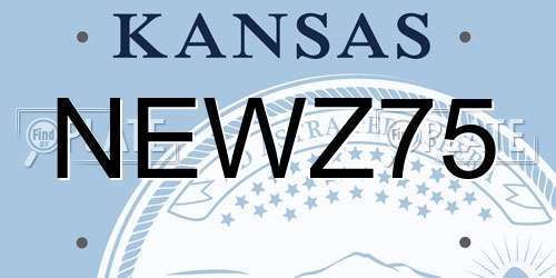 NEWZ75 Kansas License Plate