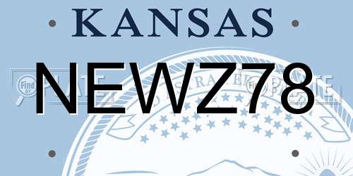 NEWZ78 Kansas License Plate