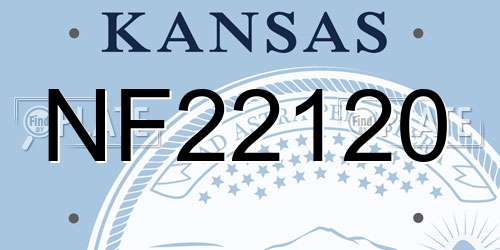 NF22120 Kansas License Plate