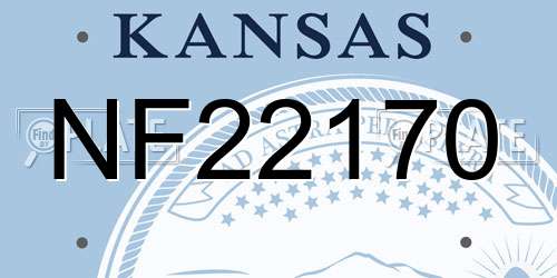 NF22170 Kansas License Plate