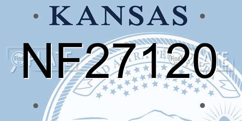 NF27120 Kansas License Plate