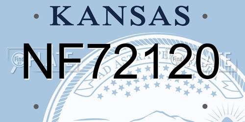 NF72120 Kansas License Plate