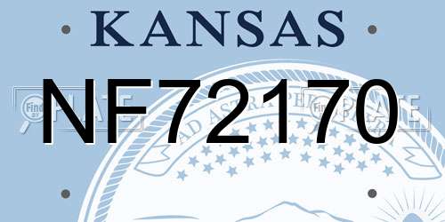 NF72170 Kansas License Plate