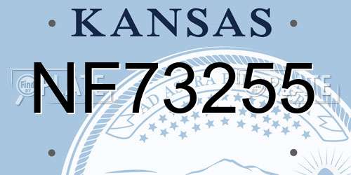 NF73255 Kansas License Plate