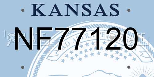 NF77120 Kansas License Plate