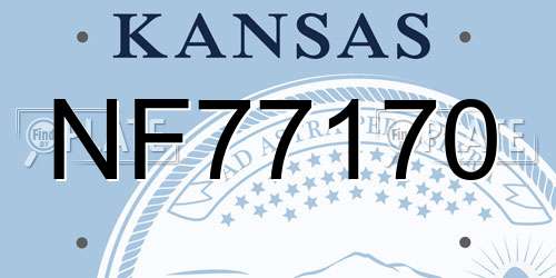 NF77170 Kansas License Plate