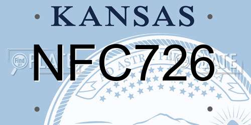 NFC726 Kansas License Plate