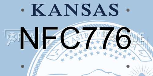 NFC776 Kansas License Plate