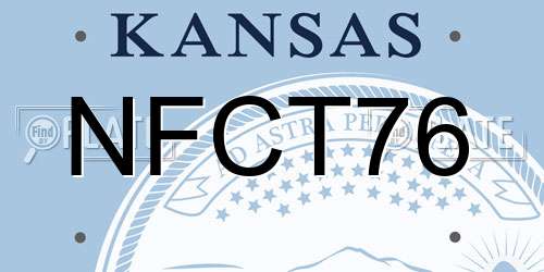 NFCT76 Kansas License Plate