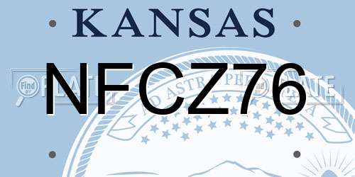 NFCZ76 Kansas License Plate