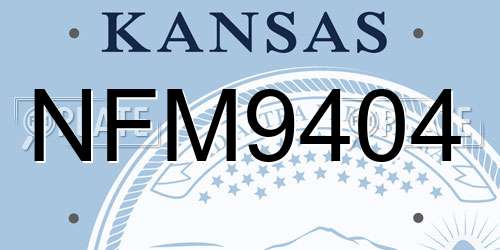 NFM9404 Kansas License Plate