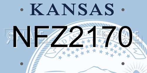 NFZ2170 Kansas License Plate