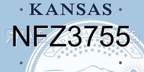 NFZ3755 Kansas License Plate
