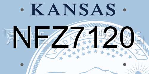 NFZ7120 Kansas License Plate