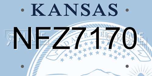 NFZ7170 Kansas License Plate
