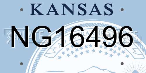 NG16496 Kansas License Plate